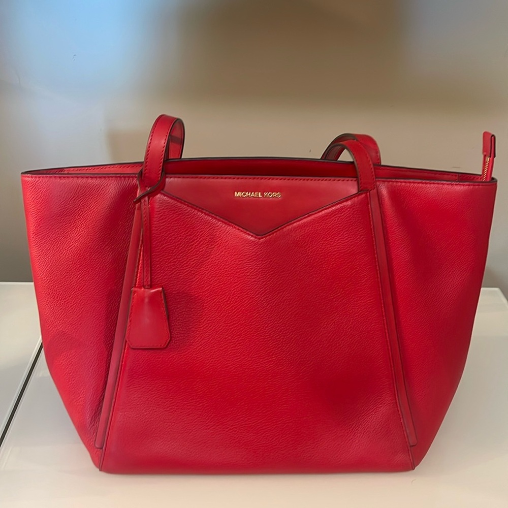 New michael kors RED tote bag, No box Large